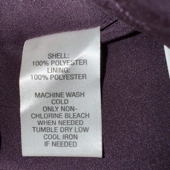 Loft Rounded Neck Sleeveless Blouse - Dark Purple - Fully Lined - M - Picture 6 of 6